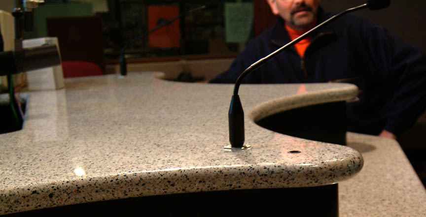 Interview setup podcast furniture